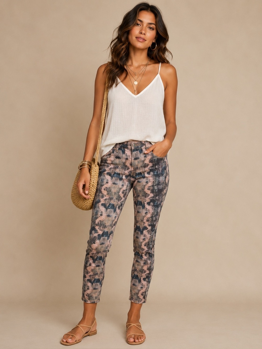 Madewell Skinny Skinny Ankle Jeans 32  Abstract Snake Print Stretch Denim